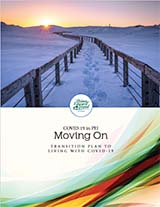 Moving On - Transition Plan to Living with COVID-19 plan cover