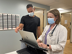 Picture of Dr. Megan Armstrong and Steve Lawlor at the Kinlock Medical Centre