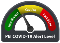 COVID-19 alert level graphic for Prince Edward Island