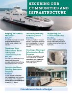 Securing our Communities and Infrastructure - 2025 Budget Highlights report cover