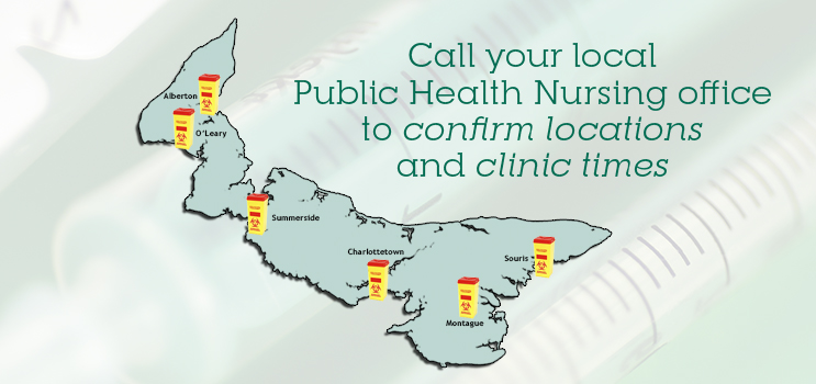 Needle Exchange Program - Call your local Public Health Nursing to confirm locations and clinic times