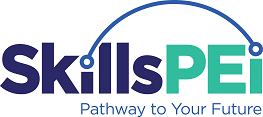Skills PEI logo in red and white