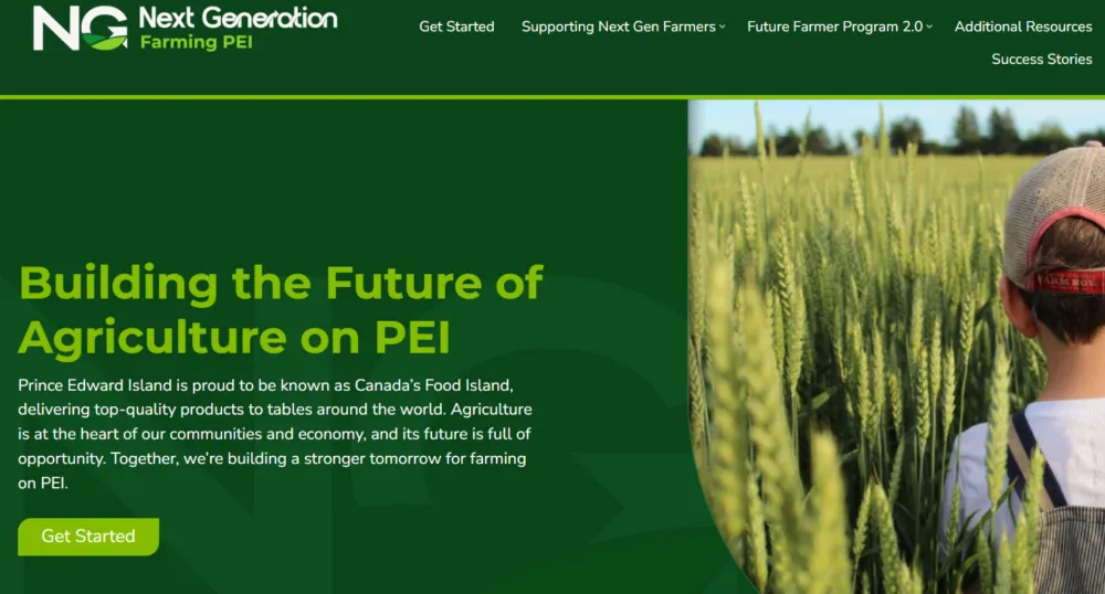A screenshot of the website shows a boy standing in a wheat field.