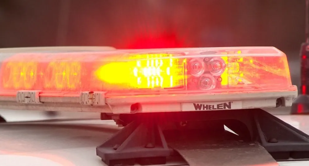 flashing lights on a police car