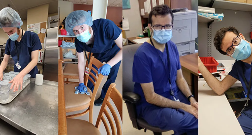 Logan Robbins (left) and Samuel DaFonesca (right) on the job at Queen Elizabeth Hospital