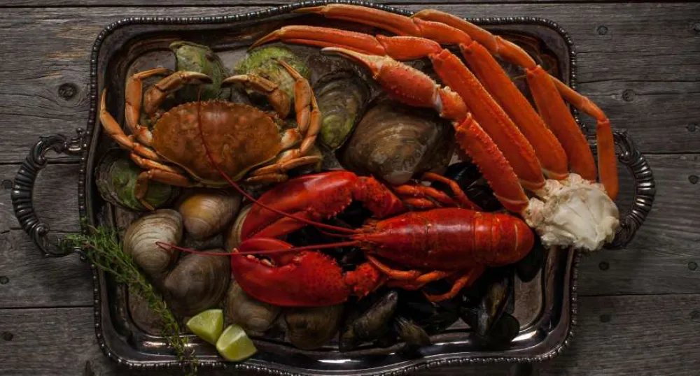 Best of Sea seafood platter of lobster, bar clams, mussels and crab