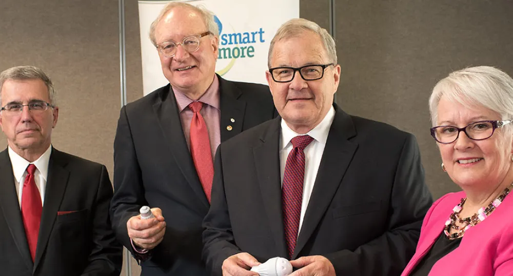 Minister Richard Brown, Premier Wade MacLauchlan, Federal MP Lawerence MacAulay, Minister Paula Biggar