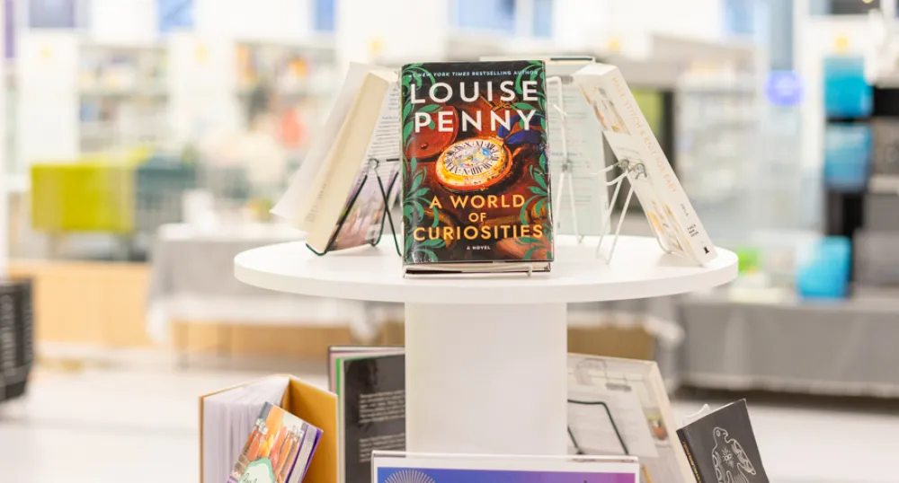 image of a book on a display shelf in a library