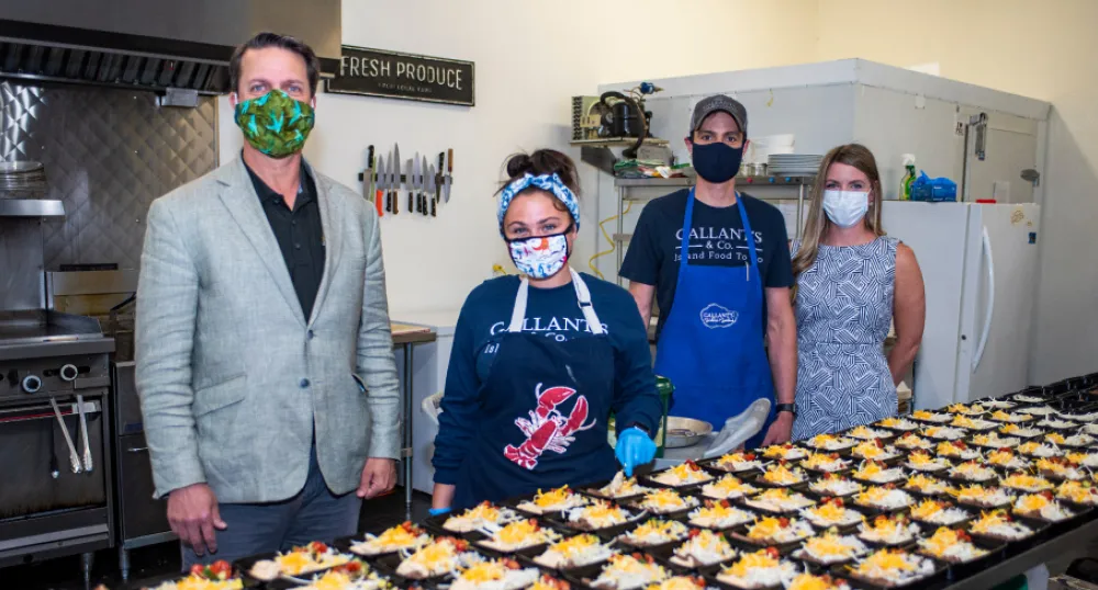 Group photo of officials in commercial to launch PEI Health School Food Program