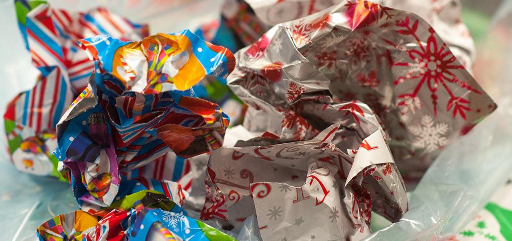 Image result for christmas wrapping paper trash