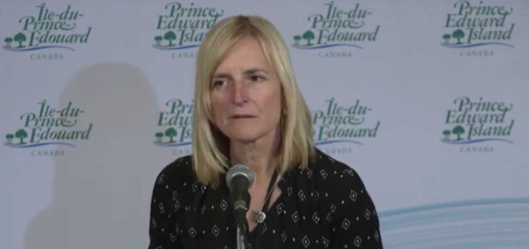 Screen capture of Dr. Heather Morrison, PEI Chief Public Health Officer