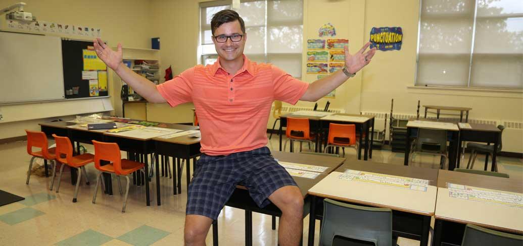 Jonathan MacDonald welcomed students to his Central Queens Elementary class this week