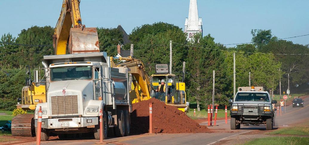 Construction on 800 metres of new sewer mains and 750 metres of storm main in Kinkora