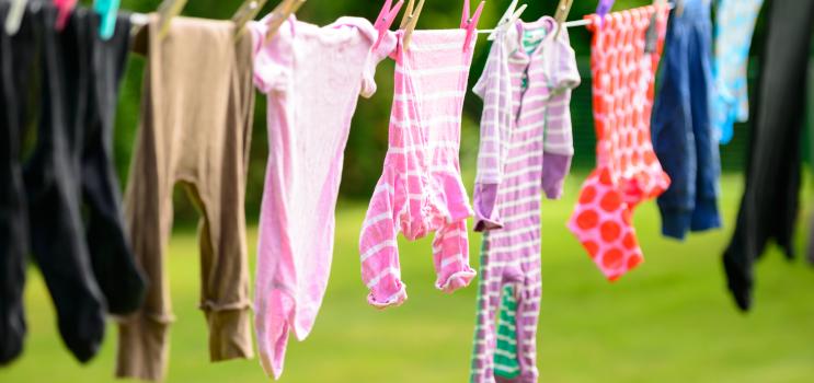 Clothes hanging to dry on a line