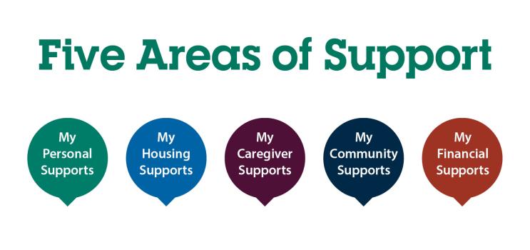 AccessAbility Supports graphic showing support areas