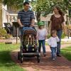 Family walking with stroller
