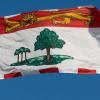 Prince Edward Island flag flying against blue sky