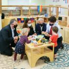 Premier Dennis King and Prime Minister Justin Trudeau play with children at local early years centre. 