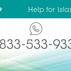 COVID-19 graphic titled: "Help for Islanders 1-833-533-9333'