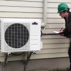 Energy efficient heat pump outside a PEI home