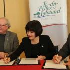 Premier Wade MacLauchlan, Federal Minister Ginette Petitpas Taylor, Minister Robert Mitchell