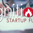 Ignition Fund logo and woman typing on a laptop