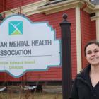 Tayte Willows stands outside the office of the Canadian Mental Health Association in Charlottetown