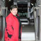 Nancy Gaudet stands in the doorway of a firetruck at the North River Fire Hall