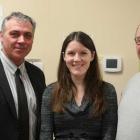  Minister Robert Mitchell and MLA Allen Roach welcome family physician Dr. Penny Thomas.
