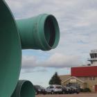 Water pipes await installation near Slemon Park airfield