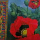 Oil painting on canvas titled  Poppies Grow 