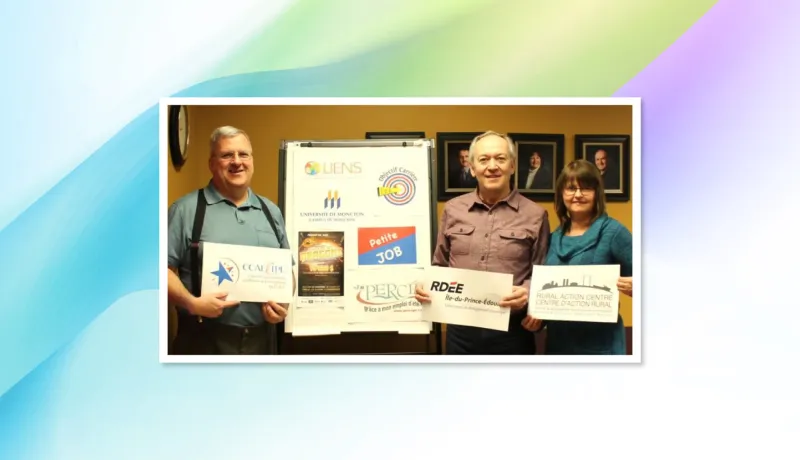 Certains membres avec RDÉE Île-du-Prince-Édouard Inc, le conseil de développement économique provincial francophone de l’Île-du-Prince-Édouard.