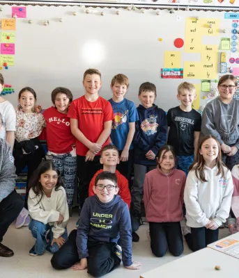 Students in Grade 3 classroom.