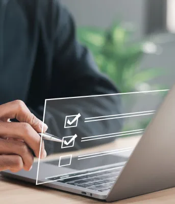 person looking at a computer