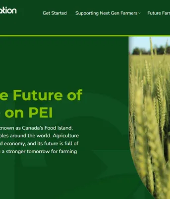 A screenshot of the website shows a boy standing in a wheat field.