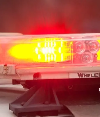 flashing lights on a police car