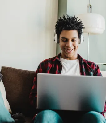 Person looking at a computer
