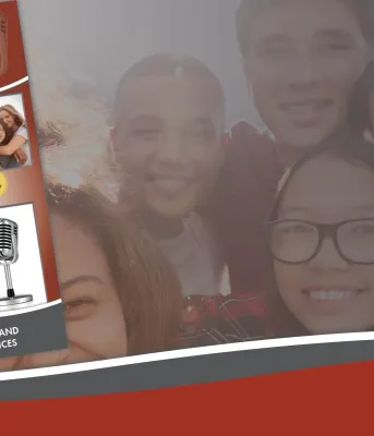 Image from cover of the Microphone Project lesson plan, including a shot of Kinley Dowling, songwriter