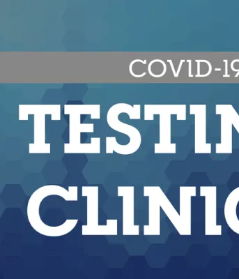 Image with the words Testing clinics on it.