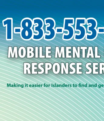 Image of the name of a health service and its phone number