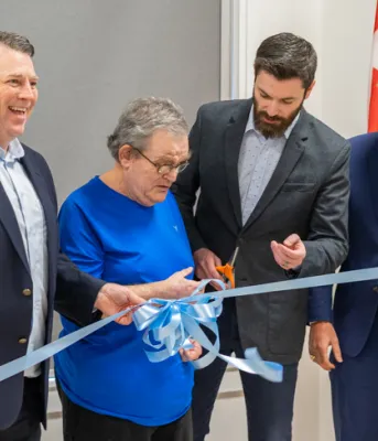 people shaking hands at the Tremploy announcement