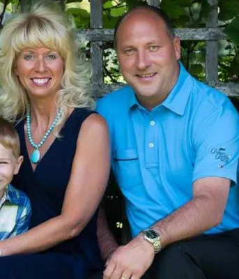 Jennifer Evans with her family.