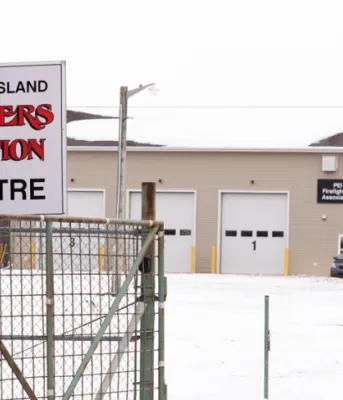 Photo of the outside of the PEI Fire School in Milton, PEI