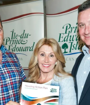 John Horrelt, Minister Tina Mundy and Minister Heath MacDonald.