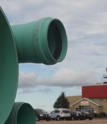 Water pipes await installation near Slemon Park airfield