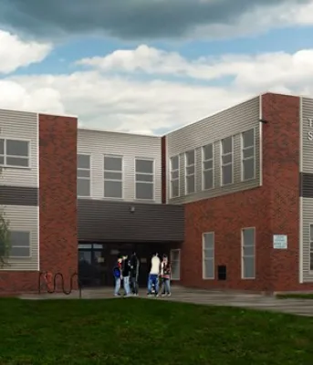 Drawing of renovated Three Oaks Senior High School (TOSH)