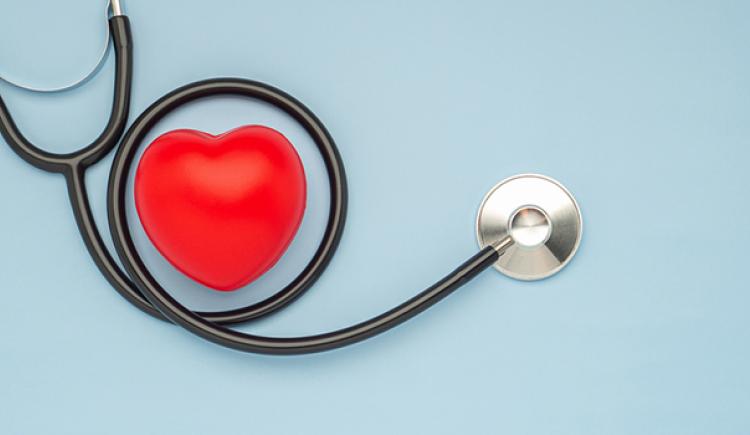 photo of stethoscope with a red heart 