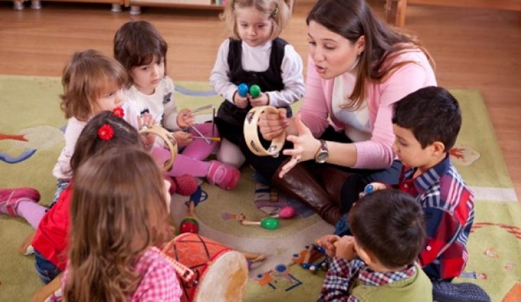 A group of children in child care