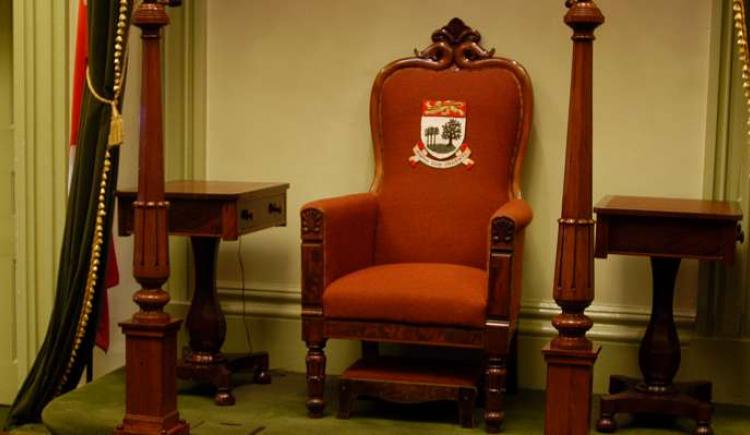 Image of Speaker's chair in the Legislative Assembly of Prince Edward Island