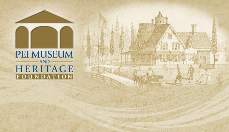 Web graphic with watermark image of Yeo House and PEI Museum and Heritage Foundation logo